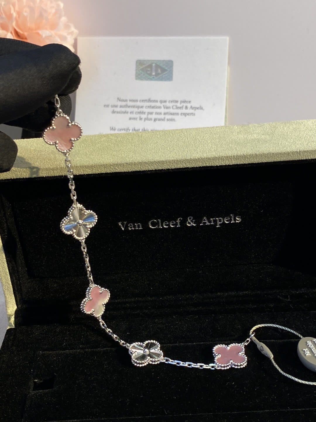 Van Cleef & Arpels Alhambra Pink Gold and Silver Bracelet